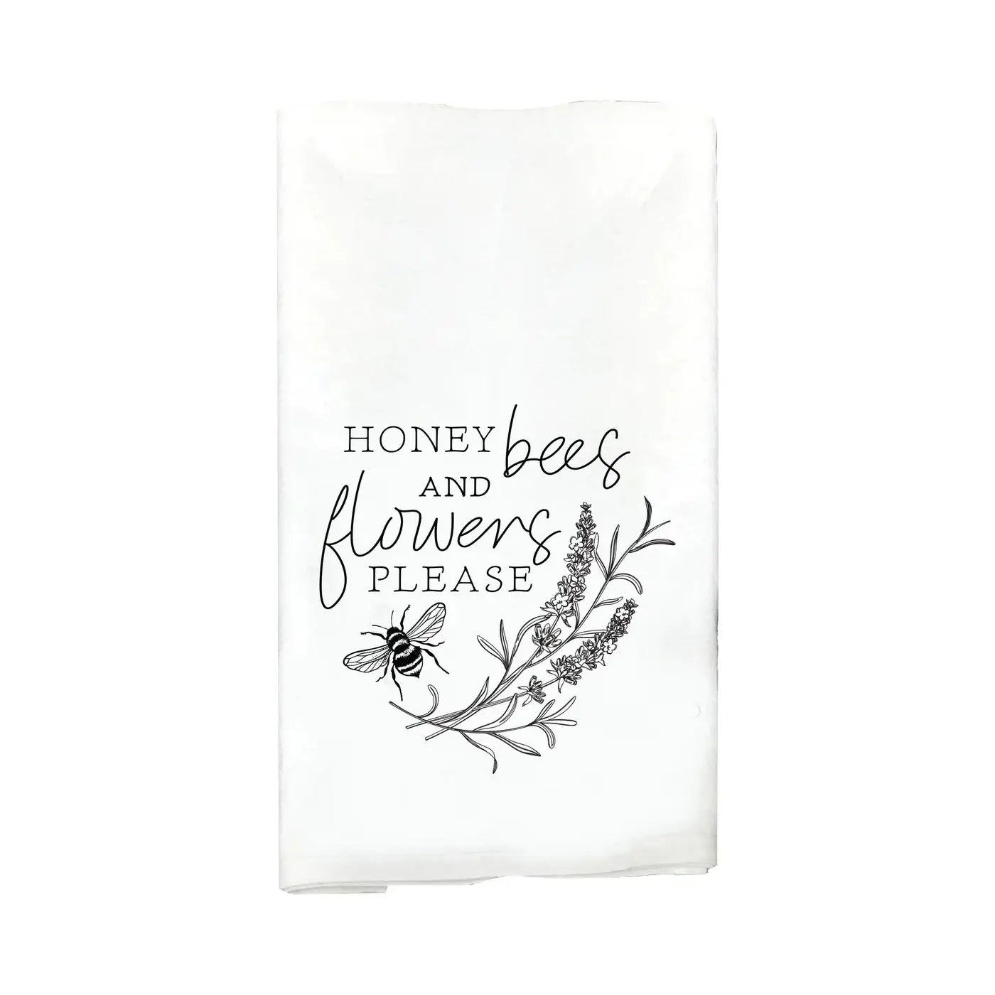 Honey Bees and Flowers Please Towel