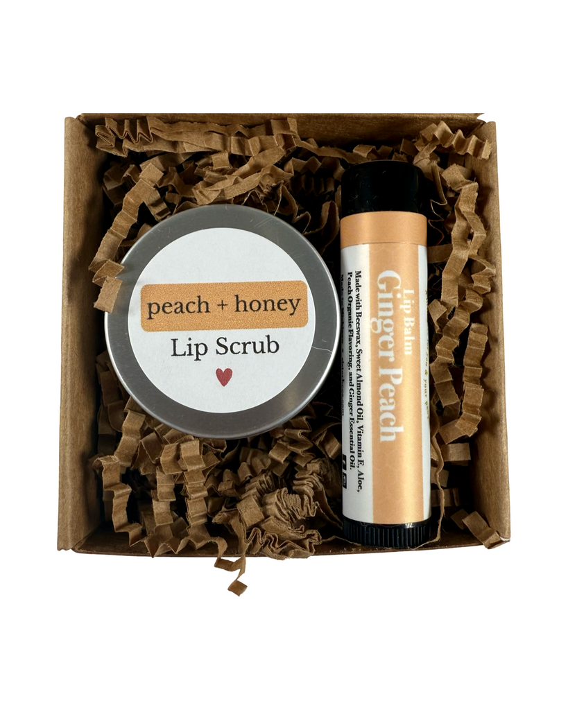 Ginger & Peach Lip Balm + Ginger Lip Scrub