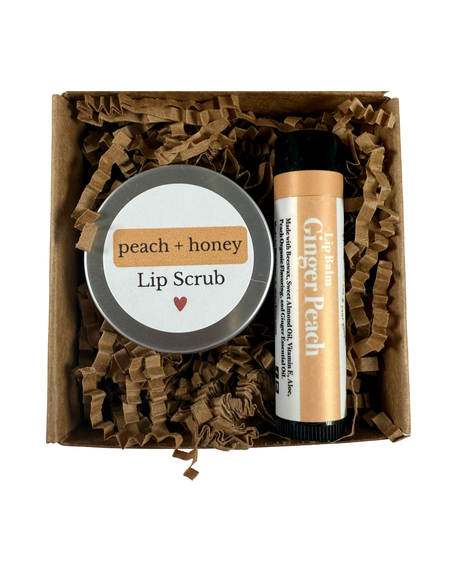 Ginger & Peach Lip Balm + Ginger Lip Scrub