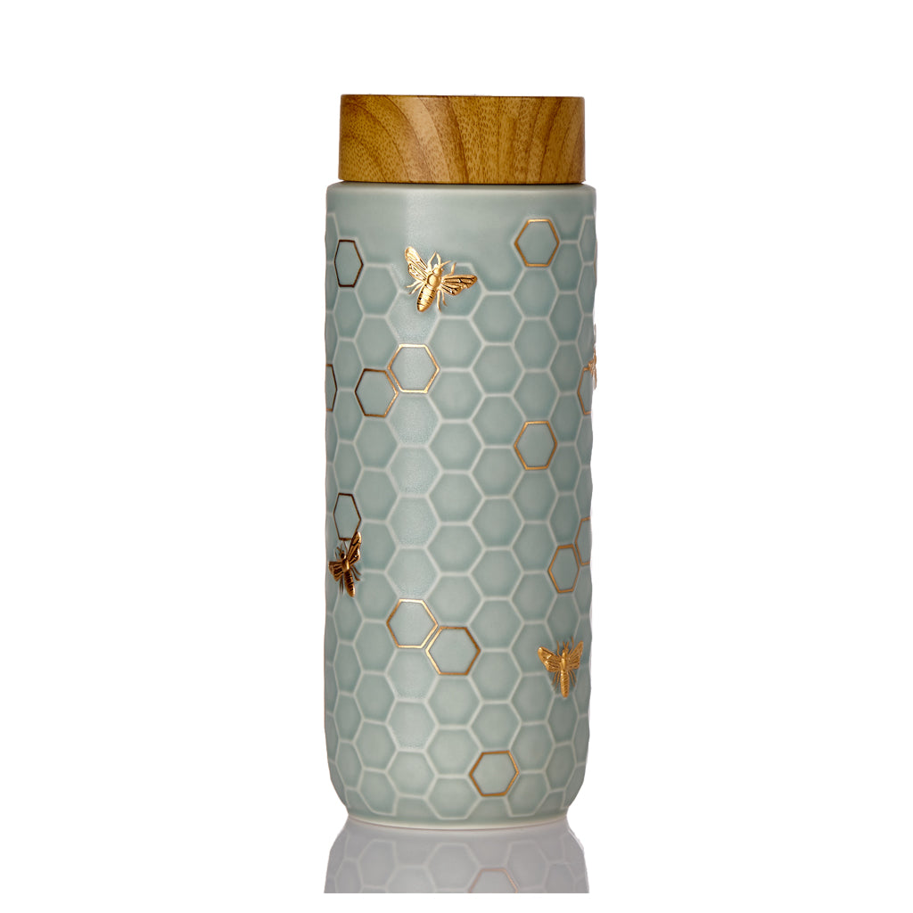 Honey Bee Travel Mug / Gold 16 oz