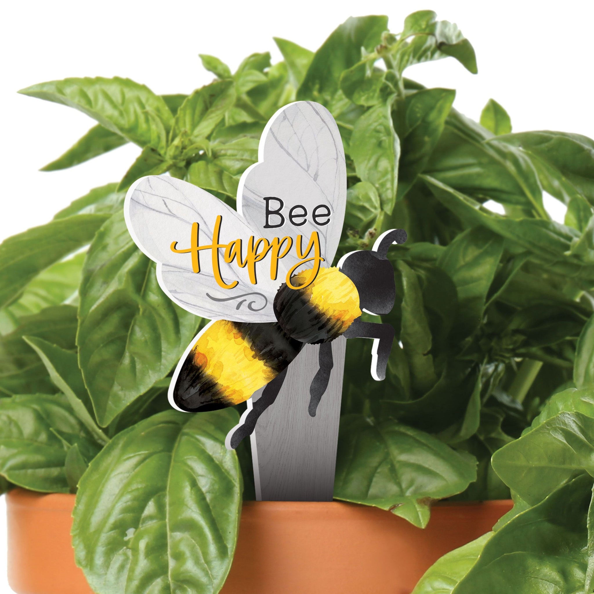 Bee Happy Plant Pal Garden Sign by P. Graham Dunn