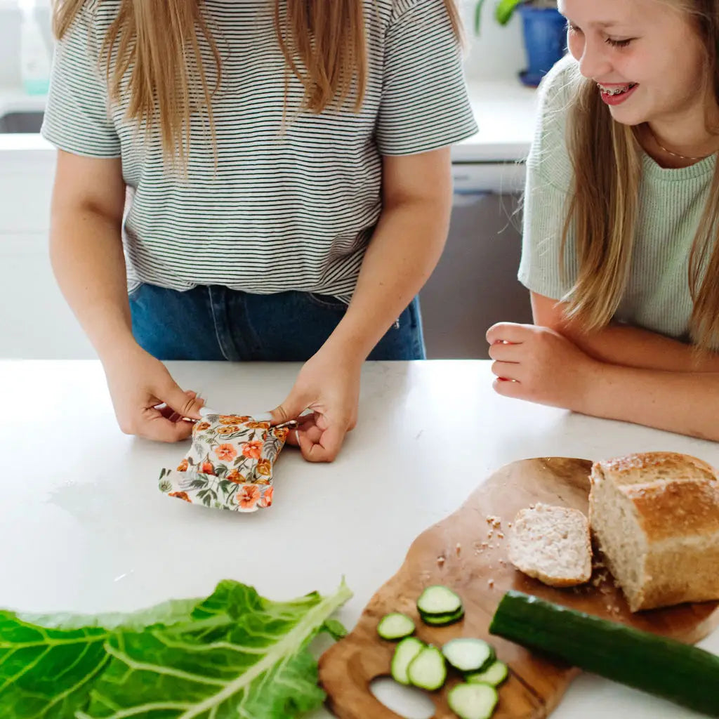 Reusable Beeswax Food Wraps: Golden Floral Single