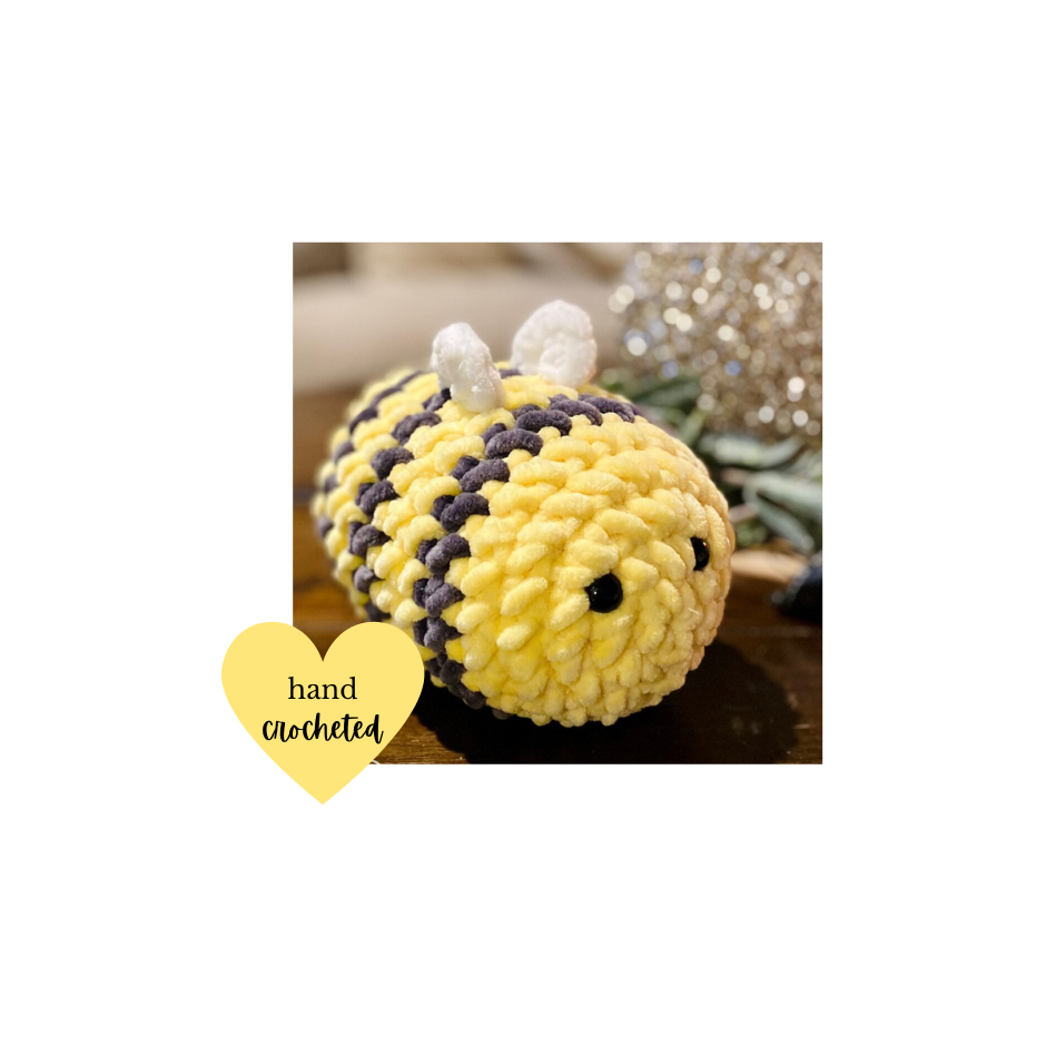 Hand Crocheted Bee- Yellow + Black
