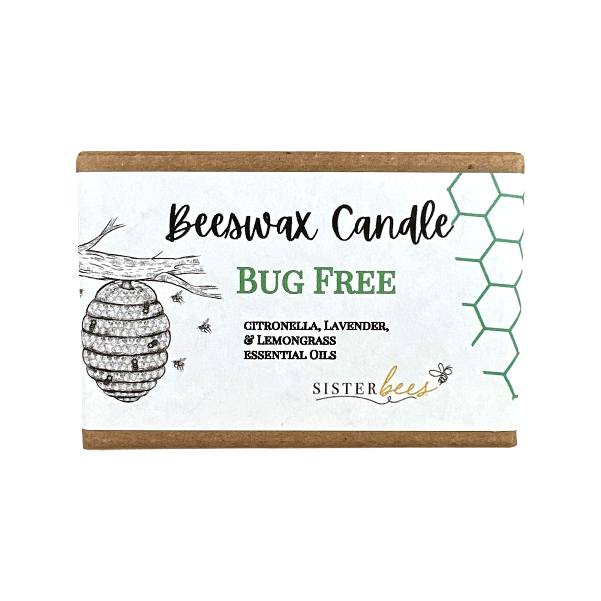 Beeswax Candle - Bug Free (with Citronella & Lemongrass)
